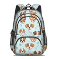 thumbnail image 2 of Beagle and Bone Blue Pattern Backpack for School, Cute School Bag with Adjustable Shoulder Straps and Padded Back, 16.9"x12.6"x5.9", 2 of 4