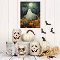 thumbnail image 5 of Halloween Vintage Canvas Wall Art - Ghost in the Pumpkin Field Painting - Cute Halloween Decor - 20x16 inch Unframed, 5 of 5