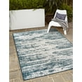 thumbnail image 2 of Unique Loom Outdoor Modern Collection Area Rug - Cartago (2' x 3' 1" Rectangle Teal/Ivory), 2 of 10