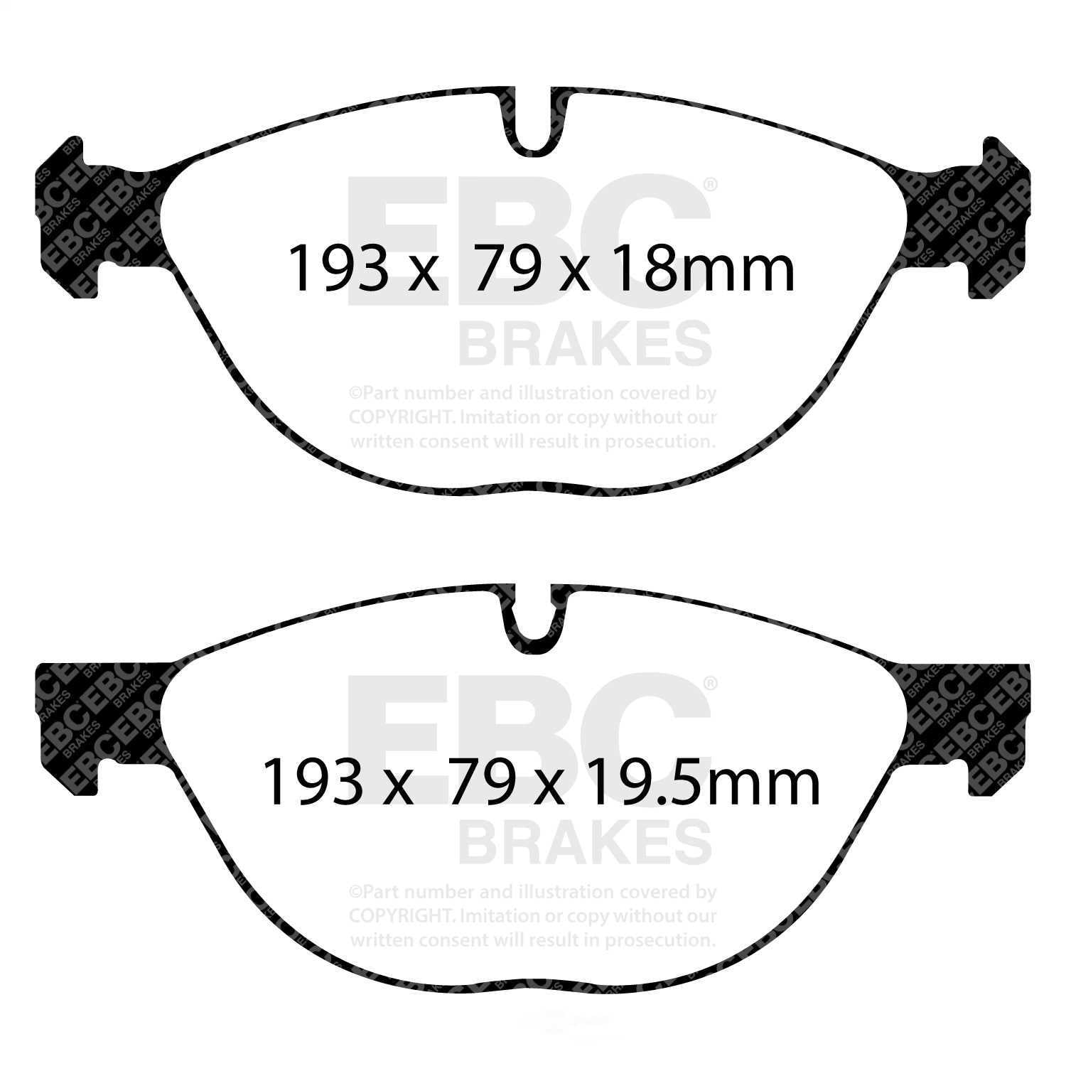 EBC Brakes Yellowstuff 4000 Series Street and Track Brake Pad Set Fits select: 2010-2018 BMW X5, 2008-2021 BMW X6