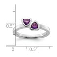 thumbnail image 5 of Sterling Silver Amethyst Double Heart Ring, 5 of 6