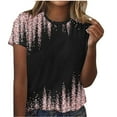 thumbnail image 2 of Womens Grapchic Shirts Short Sleeve Casual Round Neck T-Shirts Loose Pullover Outdoor Tops Blouses (S, Black-A), 2 of 4