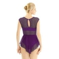 thumbnail image 3 of vastwit Women's Lyrical Ballet Dance Dress Cut Out Gymnastics High Low Skirted Leotard Dark_Purple X-Large, 3 of 7
