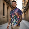 thumbnail image 3 of Garronmavis 250th Anniversary Matching Couple Sport Shirts Quarter Zip Matching Golf Shirts for Couple Lightweight Mens Hawaiian Shirt Moisture Wicking Suitable for Outdoor Sports, 3 of 6