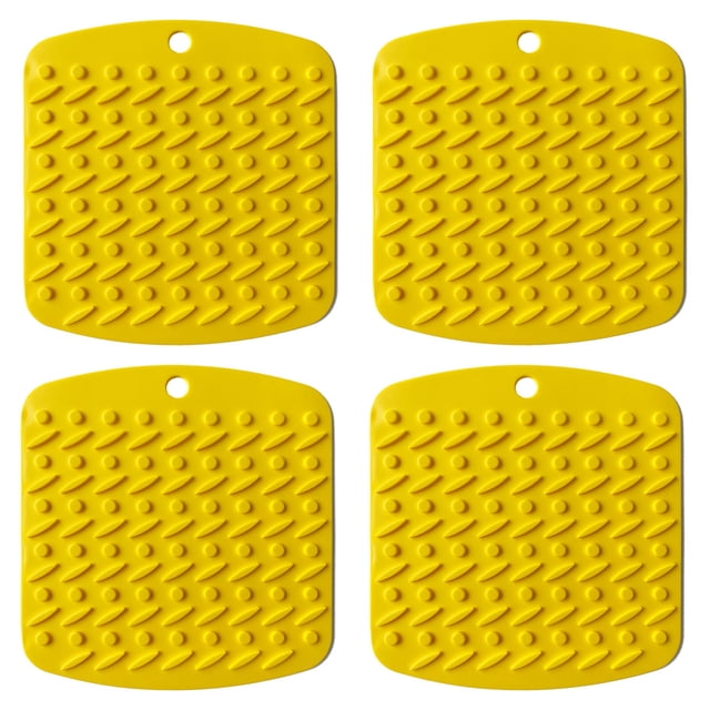 4 piezas de almohadilla aislante cuadrada gruesa almohadilla aislante de silicona mesa de cocina multifuncional almohadilla aislante anti-escaldaduras, antideslizante y de alta temperatura