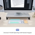 thumbnail image 5 of AUSDOM Full Size Keyboard with Number Pad - 2.4G Wireless Bluetooth, Quiet Slim Multi-Device Rechargeable | Compatible with PC/Mac/Windows - White, 5 of 8