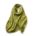 thumbnail image 4 of HNMKIU Women's Winter Warm Tassel Shawl Scarf Soft Cozy Accessory for Cold Weather Fashion Green,One Size, 4 of 4