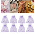 thumbnail image 4 of Drawstring Sheer Mesh Bag, 4.5 X 3.3in Mesh Bags Star Pattern Satin String  For Party Purple, 4 of 8