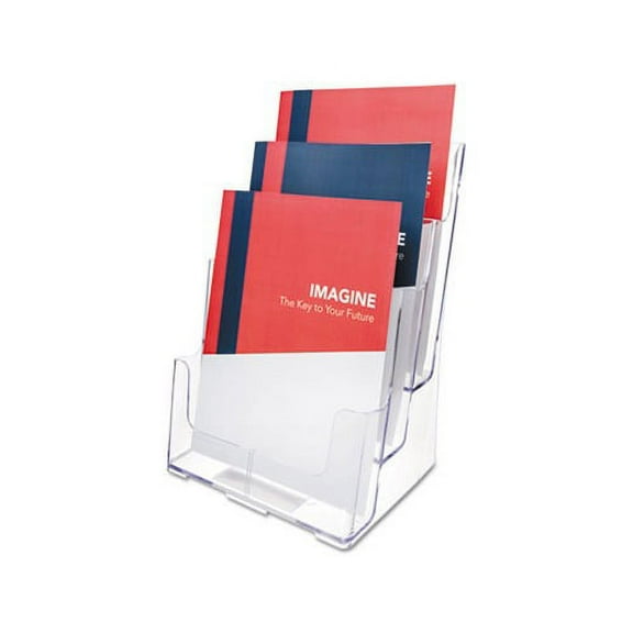 3-Compartment DocuHolder Magazine Size, 9.5w x 6.25d x 12.63, Clear