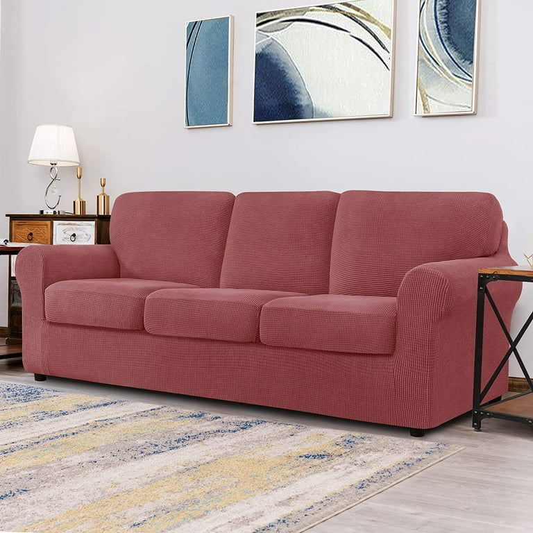 7 Piece Stretch Sofa Cover 3 Seater Couch Slipcover with Three