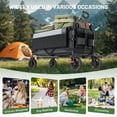 thumbnail image 5 of TIMBER RIDGE Collapsible Wagon Cart with Brakes, 200L Large Capacity Compact Portable Easy to Carry Folding Wagon, Utility Grocery Cart for Camping, Gardening, Shopping, 5 of 8