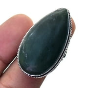 Green Paradise Gemstone Handmade Ethnic Gifted Vintage Ring Jewelry 8.75" SA 83