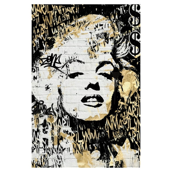 Masterpiece Art Gallery Marilyn In Gold By Belle Maison Canvas Art Print 24" x 36"