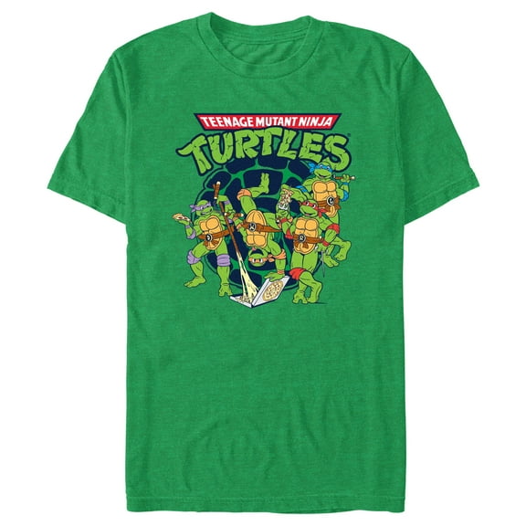Men's Teenage Mutant Ninja Turtles Pizza Enjoyers Shell Logo  Graphic Tee Kelly Heather Medium