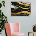 thumbnail image 3 of SUMAAFU Abstract Black Gold Canvas Print Wall Art Home Decor 16x12in, 3 of 6