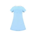 thumbnail image 2 of Girls Dress Sky Blue T-Shirt Basic Top Classic Loose Straight Cotton 10 Years, 2 of 8