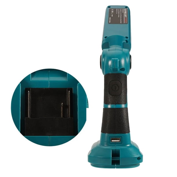 Luz de Trabajo LED de Mano Linterna Portátil Luz Exterior para Makita/Dewalt/Milwaukee/Bosch/Ryobi Batería de Iones de Litio de 18V Luz de Herramienta
