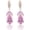 Pink - Gold, variant on CZ Bridal Earrings for Wedding Women’s Elegant Teardrop Cubic Zirconia Cluster Floral Leaf Crystal Rhinestone Dangle Drop Earring for Bride Bridesmaids Mother of Bride Party Prom Earrings for[a0659]