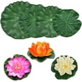 thumbnail image 3 of Simulación de lirio de agua 15 piezas Simulación de hoja de loto Simulación de flor de loto Flor de loto flotante Lirio de agua flotante Flor de loto flotante Flor artificial Hoja de loto, 3 of 3