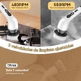 thumbnail image 3 of DASHLINE Cepillo Electrico para Ba&ntilde;o Limpieza,con 9 Cabezales de Cepillo para Polvo reemplazables,480-580RPM,Cepillo de Limpieza inal&aacute;mbrico,Mango de extensi&oacute;n Ajustab, 3 of 6