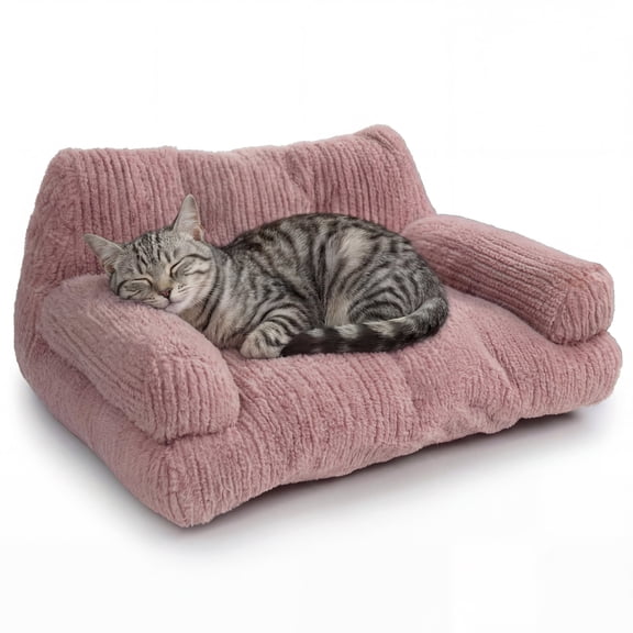 Catstages Chillin’ Cat Couch with High-Loft Polyfill & Bolsters for Orthopedic Support, Indoor Cats, Machine Washable, 23" x 18”
