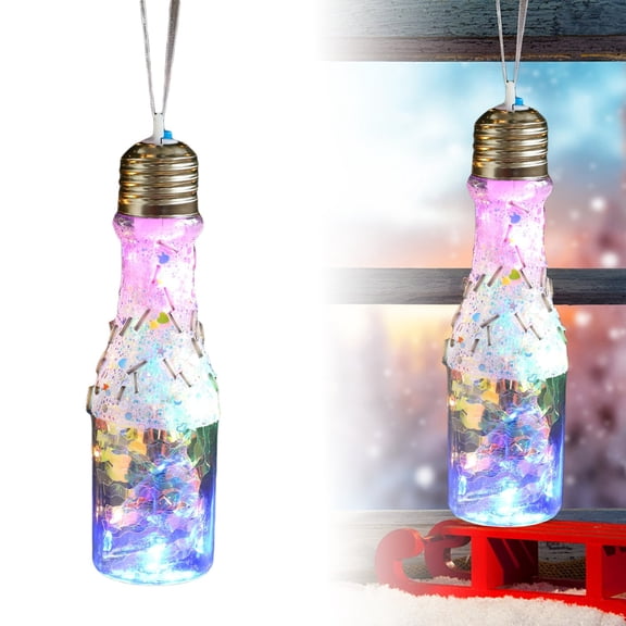 BKER 5.9" Indoor/Outdoor Flashing Sphere Hanging Ornament with Multi-Colored LED Lights , Christmas Decoration