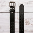 thumbnail image 3 of Snap On Double Prong Two Row Cut-out Holes Perforated Full Grain Leather Jean Belt, 3 of 4
