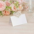 thumbnail image 6 of Efavormart 50 Pack White Wedding Table Name Place Cards with Laser Cut Hollow Heart Design Top, Printable Reservation Seating Tent Cards - 210 GSM, 6 of 11