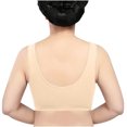 thumbnail image 6 of Samickarr Plus Size Compression Bras For Women Post Surgery Front Closure Women Solid Sleeveless Plus Size Lingerie Front Four Button Wide Strap Tank Bra, 6 of 6