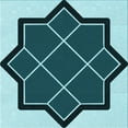 thumbnail image 1 of Ahgly Company Machine Washable Indoor Square Transitional Medium Teal Green Area Rugs, 8' Square, 1 of 7