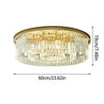 thumbnail image 2 of Modern Crystal Chandelier Flush Mount Gold Ceiling Lighting Fixture Dia 23.6", 2 of 12
