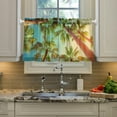 thumbnail image 5 of Coolnut Palm Tree Kitchen Curtains UV Protected Tier Curtains 2 Panels Kitchen Tiers Half Window Curtains for Guest Room Bathroom Laundry Room Basement, 24 x 27 Inch Home Decor, 5 of 7