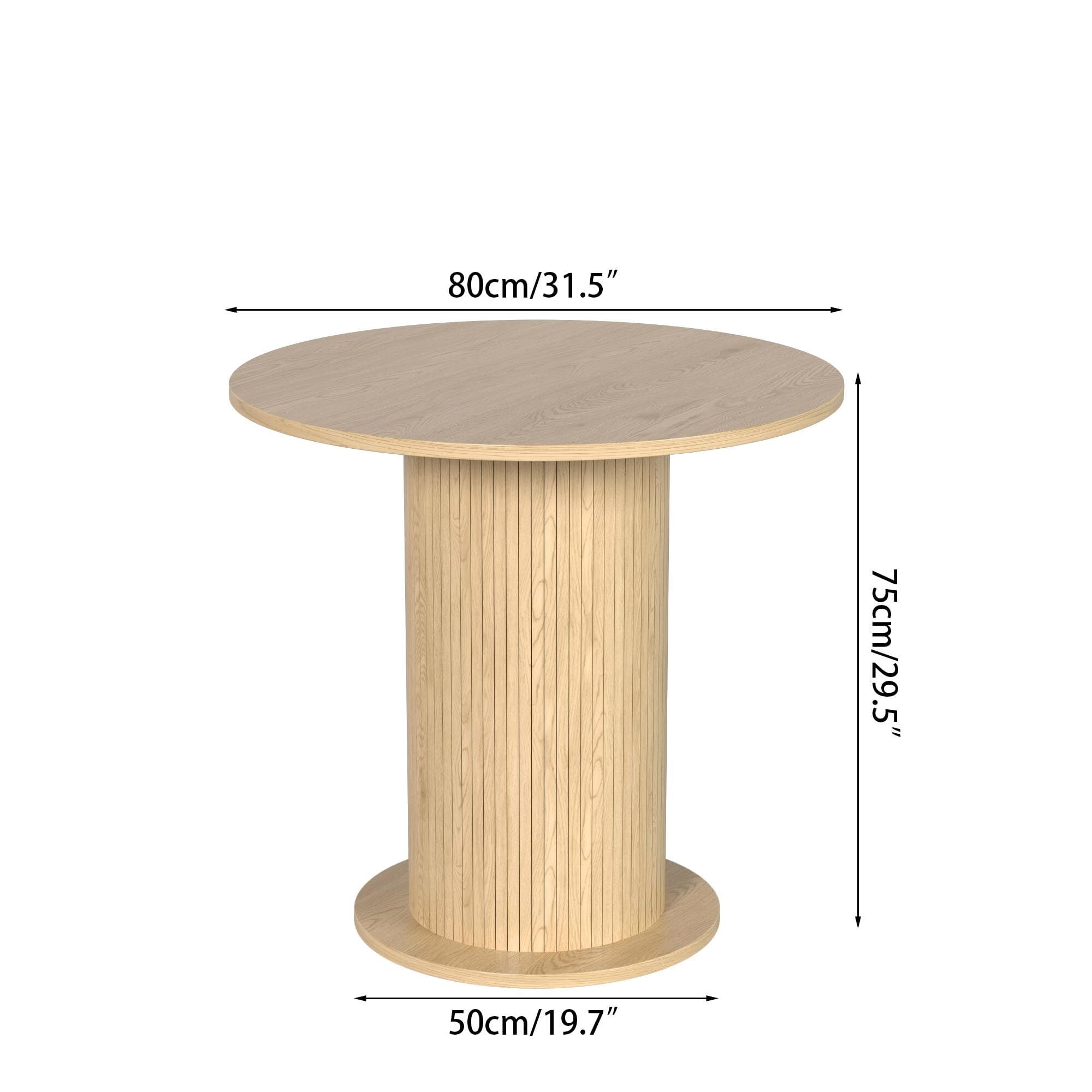Fsbecl Modern Farmhouse Round Dining Table, Small Kitchen Table for 2, Wood