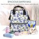 thumbnail image 5 of Fotbe Blue Flax Flowers Mochila Maternidad - Lona de Sarga Impermeable, Mochila de Pañales de Gran Capacidad con Múltiples Bolsillos y Correas Ajustables, 5 of 6