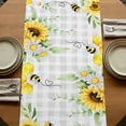 thumbnail image 5 of Table Runners 90 Inches Long Dress Scarves, Sunflower Floral Farmhouse Coffee/Dining/Kitchen Table Runner for Living Room, Farmhouse Pastoral Daisy Bees Grey Plaid 13x90 Inch, 5 of 9