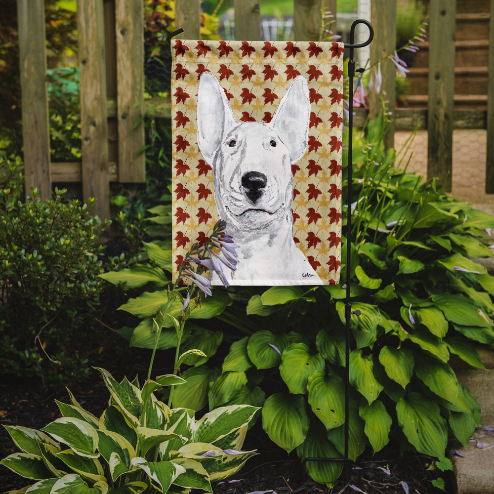 Bull Terrier Fall Leaves Garden Flag
