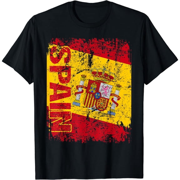 SPAIN Flag Vintage Distressed, SPAIN T-Shirt mens t dhirt men，black，women，misfits，journey ，boys