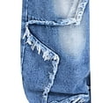 thumbnail image 4 of Ruyang Girls Baggy Ripped Jeans Cute Y2K Star Graphic Wide Leg Jeans Elastic Waist Denim Pants Teens Casual Pull On Trousers, 4 of 4