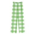thumbnail image 3 of Jinhomg Unisex Boys Girls Pajama Pants Sleep Pants Kids Soft Elastic Waisted Pajama Bottoms Cute Plaid Print Lounge Pants with Pockets Green 9 Years, 3 of 4
