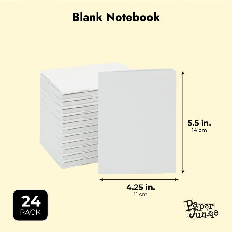 Blank Paper Notebook with 24 Sheets, Unlined Journal (4.25 x 5.5