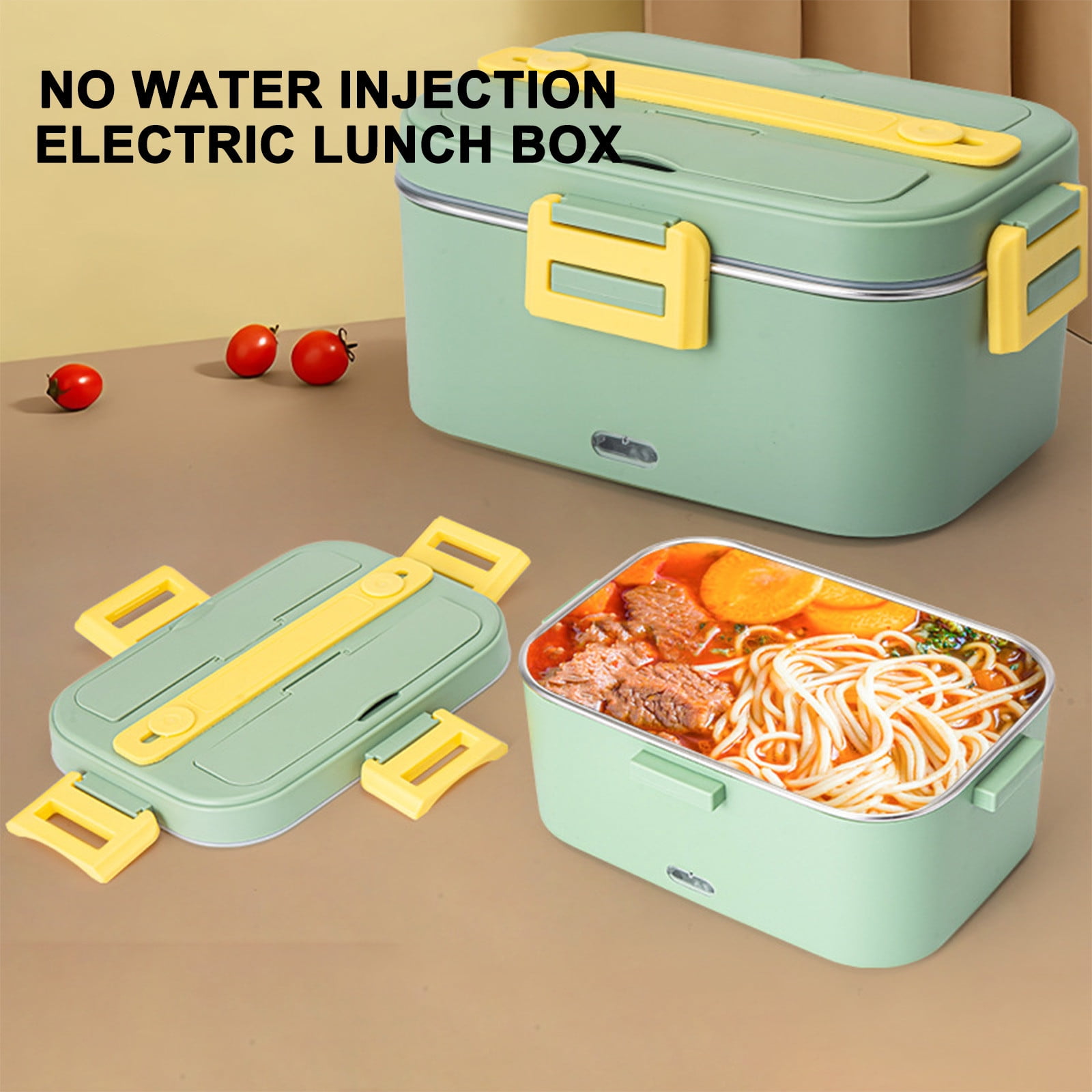 Wamans Bento Lunch Box 1.8L Electric Lunch Box Dual Voltage Heating Lunch Box Portable 304 Inner Tank Insulation Free Water Filling Lunch Box