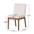 thumbnail image 5 of GZXS Light Beige Fabric Upholstered Dining Side Chairs Set of 2 with Rubber Wood Legs and Cushioned Seat, Easy Assembly for Dining Room, Home Office & Cafe, 5 of 8