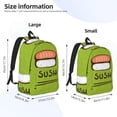 thumbnail image 4 of Balery Fresh Sushi Vintage Canvas Backpack for Men and Women - Large Capacity, Durable Travel Laptop Bag for School, Work, Hiking, and Outdoor Activities, 4 of 7