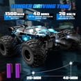 thumbnail image 5 of JoyStone Glowing RC Cars with Body Lights & Headlights, 1:14 Scale Remote Control Truck, 15+ mph High Speed Monster Truck, 2 Batteries for Boys Kids, Blue, 5 of 11