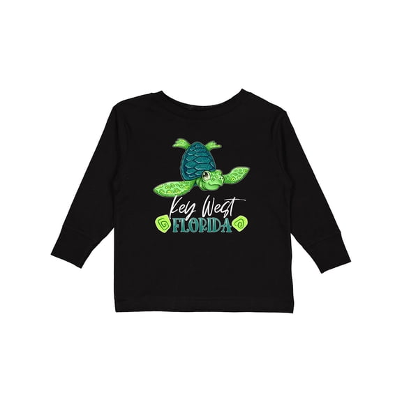 Inktastic Key West, Florida Happy Sea Turtle Boys or Girls Long Sleeve Toddler T-Shirt