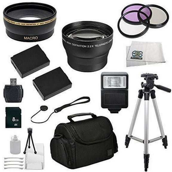 Essentials Accessory Package for Canon EOS Rebel T3 (1100D), T5 (1200D) Includes 2 Lenses, Filter Kit, Batteries, Flash, and much more