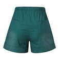 thumbnail image 3 of XIMIN Ladies Mid Waist&nbsp;Shorts Womens Shorts Cotton High Elastic Waisted Pleated Ruffle Cute Shorts Beach Flowy Casual Shorts, 3 of 4
