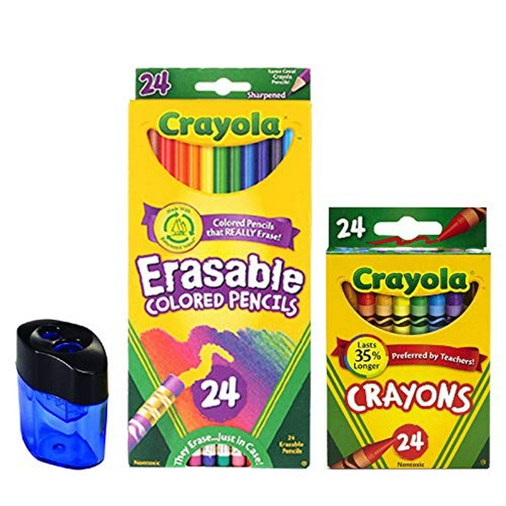 Crayola Erasable Colored Pencils, 24 Count, PreSharpened, Fully
