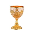 thumbnail image 4 of Copa de licor o vino con forma de cáliz vintage repujado para bar, fiestas y hogar. Oro blanco, 4 of 9