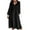Black, variant on IROINNID Maxi Dress for Women Strapless V-Neck Shift Dress V-Neck Solid Long Sleeve Button Knee-Length Dress,White